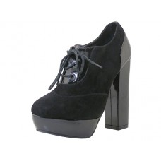 VIVIAN-Black - Wholesale Women's "Angeles Shoes" Wedges Lace Up Shoes (*Black Color) *Last Case